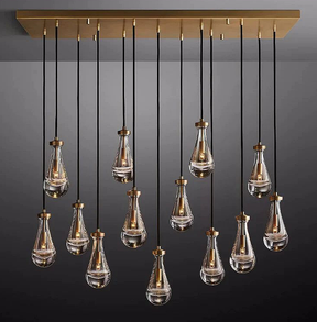 Crystal Raindrop Rectangular Chandelier 54"