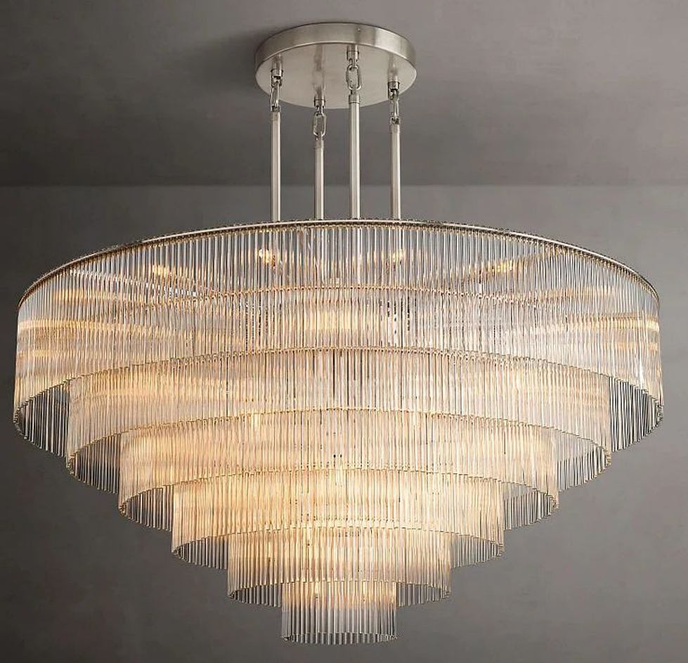 Multi-Layer K9 Crystal Round Chandelier 60"