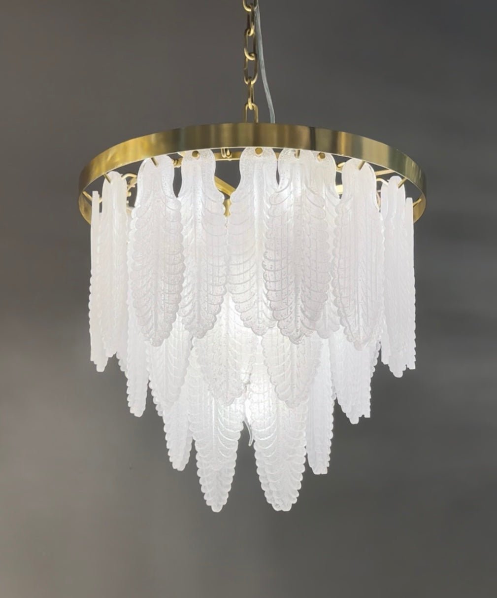 Tampa Leaf Round Tiered Glass Chandelier - product detail 3