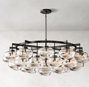 Contemporary Glass Globe Cluster Chandelier for High Ceilings 60" | LuminexHome