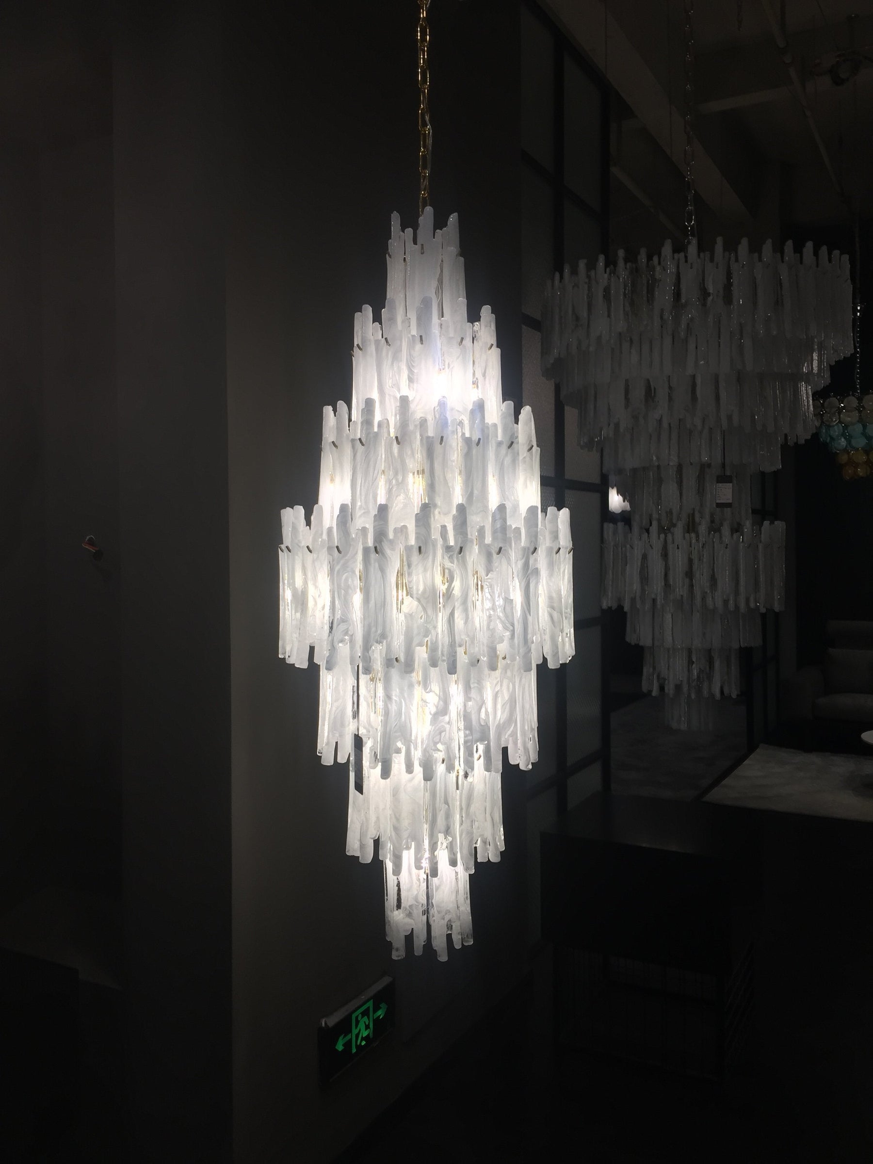 Blanche Tiered Murano Glass Chandelier