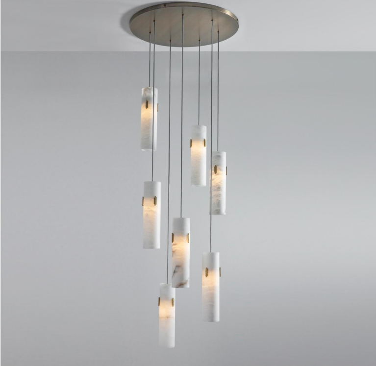 Alabaster Deco 12-Light Cluster Chandelier