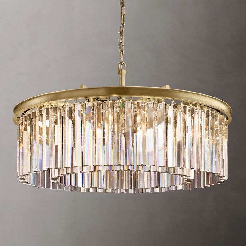 1920s Odem Round Chandelier 32"D/43"D