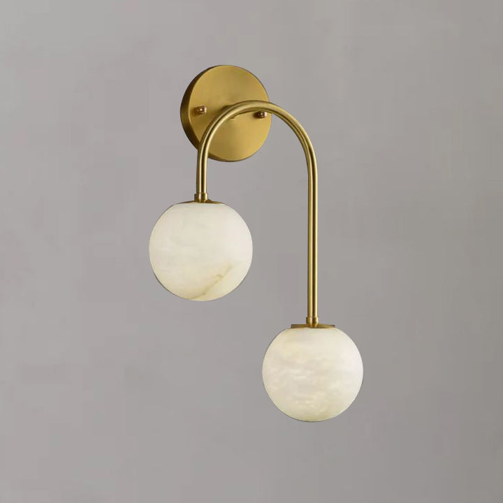 Alabaster Globe Modern Wall Sconce In Bedroom