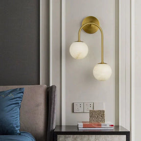 Alabaster Globe Modern Wall Sconce In Bedroom