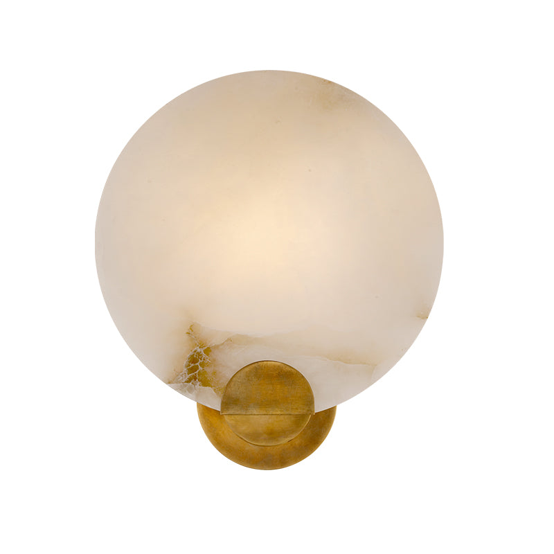 Round Alabaster Modern Living Room Sconce - product detail 3