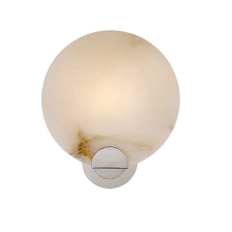 Round Alabaster Modern Living Room Sconce - product detail 4