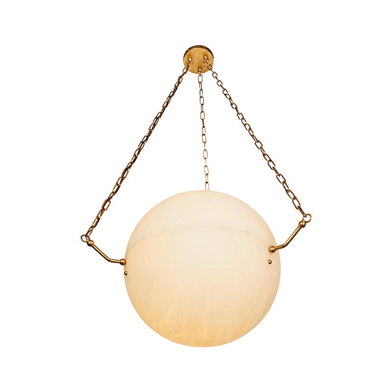 Alabaster Sphere Suspension Lamp, Pendant Kitchen Island Lamp