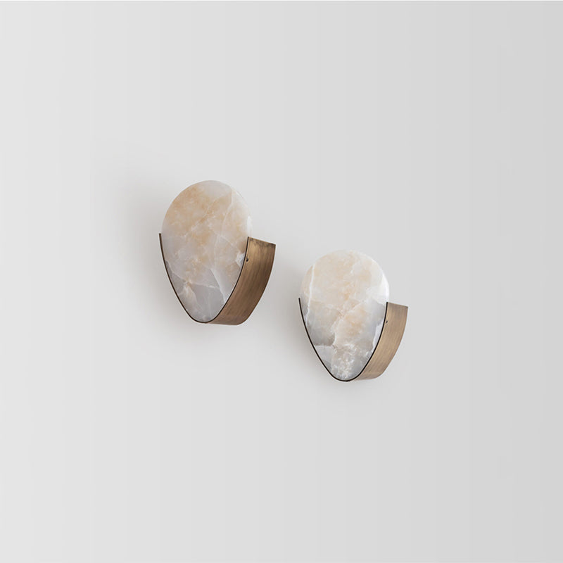 Sophia Contemporary Minimalist Alabaster Wall Sconce - product detail 3