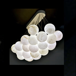 Alabaster 27-Ball Chandelier for Timeless Luxury