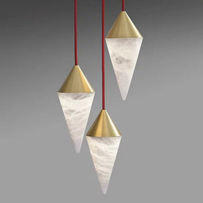 Serena Alabaster Contemporary Alabaster Cone Chandelier