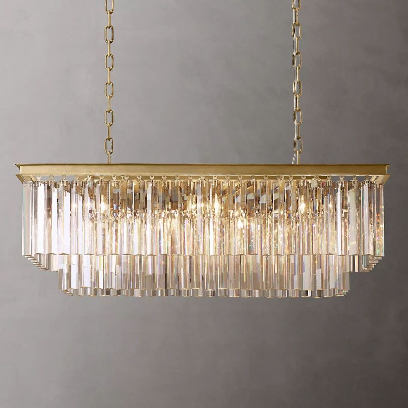 1920S Odeon Rectangular Chandelier 40"