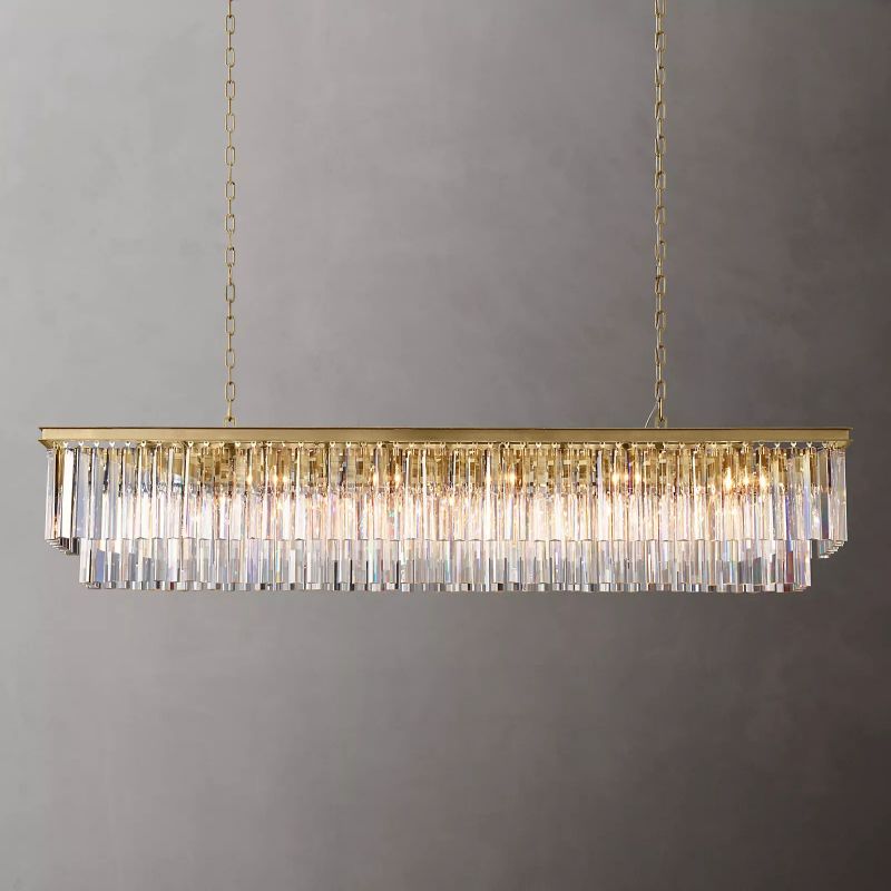 1920S Odeon Rectangular Chandelier 72"