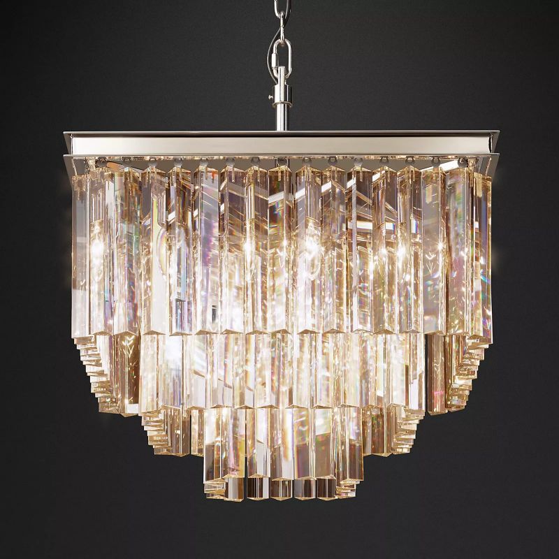 1920S Odeon Square Chandelier 22"