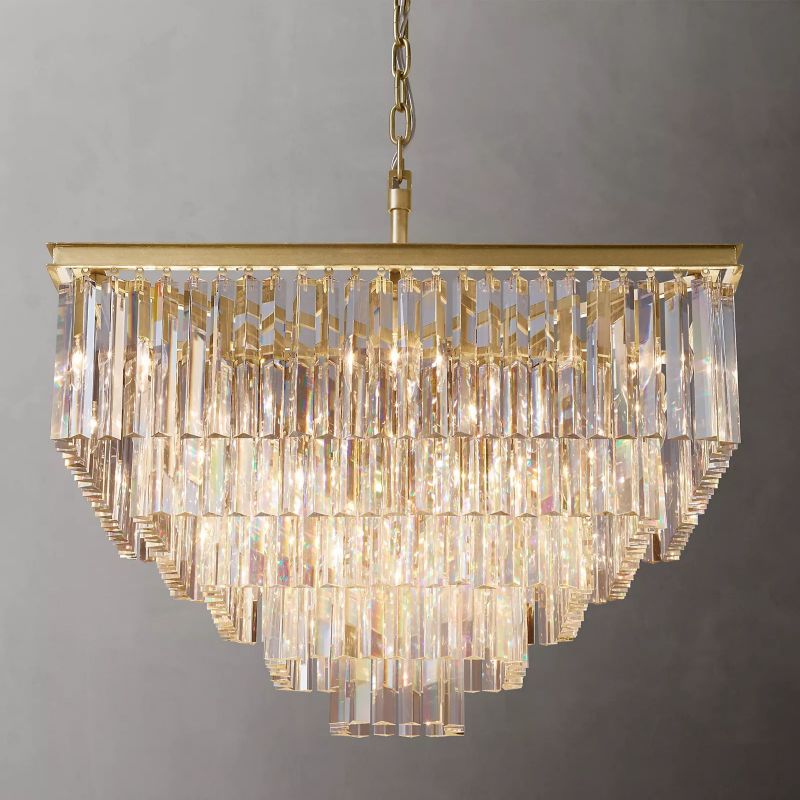 1920S Odeon Square Chandelier 34"