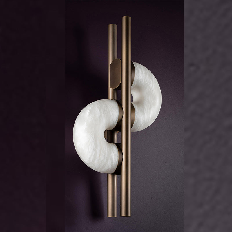 Alabaster Global Wall Light, Bedroom Wall Light