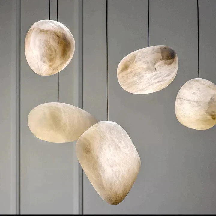 Alabaster Natural Stone Pendant, Creative Pendant Light