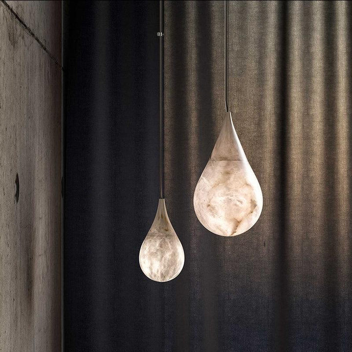 Alabaster Raindrop Pendant Lighting, Dining Table Pendant