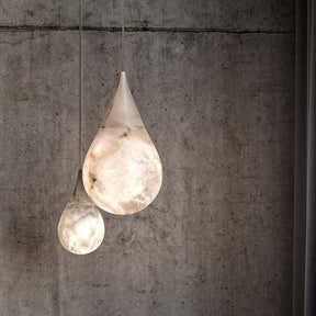 Alabaster Raindrop Pendant Lighting, Dining Table Pendant