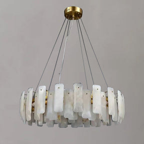 Alabaster Square Sheet Round Chandelier