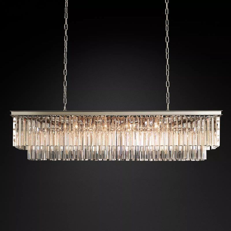 1920S Odeon Rectangular Chandelier 59"