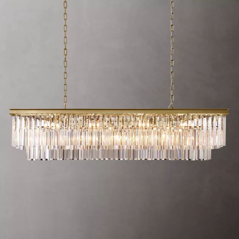 1920S Odeon Rectangular Chandelier 59"