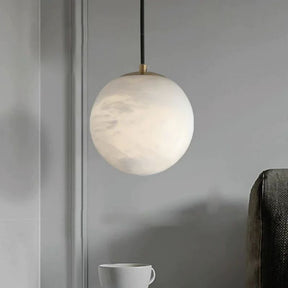 Alabaster Ball Pendant Light