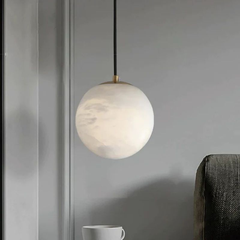 Alabaster Ball Pendant Light