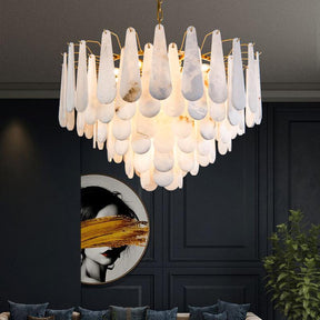 Alabaster Feathery Chandelier