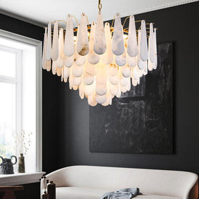 Alabaster Feathery Chandelier