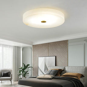 Alabaster Flush Mounted Round LED Chandelier