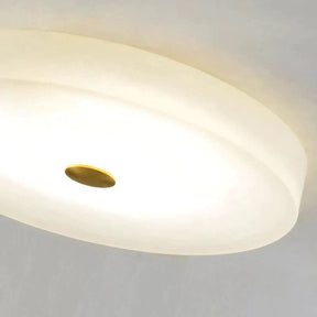 Alabaster Flush Mounted Round LED Chandelier