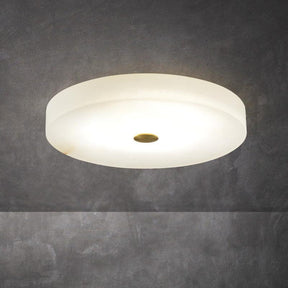 Alabaster Flush Mounted Round LED Chandelier