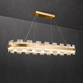 Alabaster Globe Modern Oval Chandelier