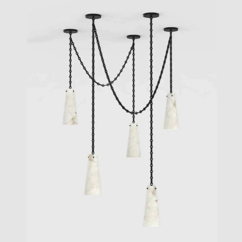 Alabaster Modern 5-Light Marble Chandelier