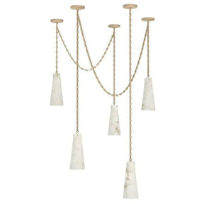 Alabaster Modern 5-Light Marble Chandelier