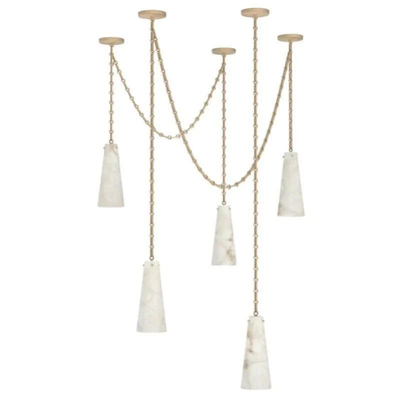 Alabaster Modern 5-Light Marble Chandelier