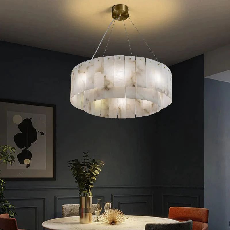 Alabaster Modern Round Chandelier