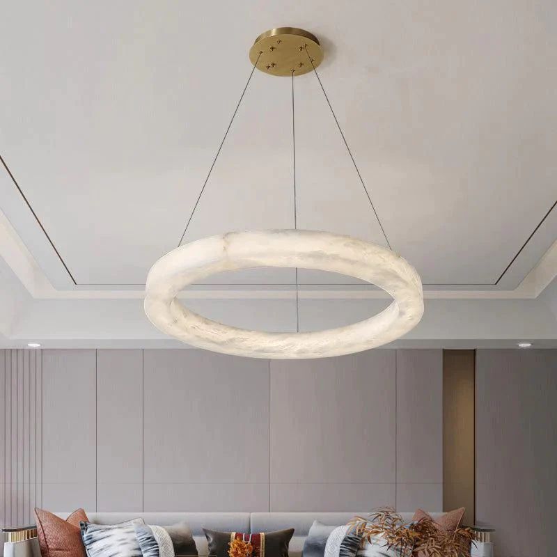 Alabaster Round Morden Pendant