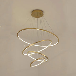 Amina Gold Multi Rings Chandelier for Lobby Villa