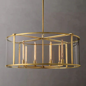 Bianca Glass Lantern Modern Round Chandelier 44"