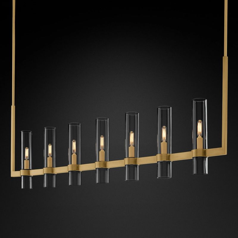 Felix Blown Glass Linear Chandelier 59"