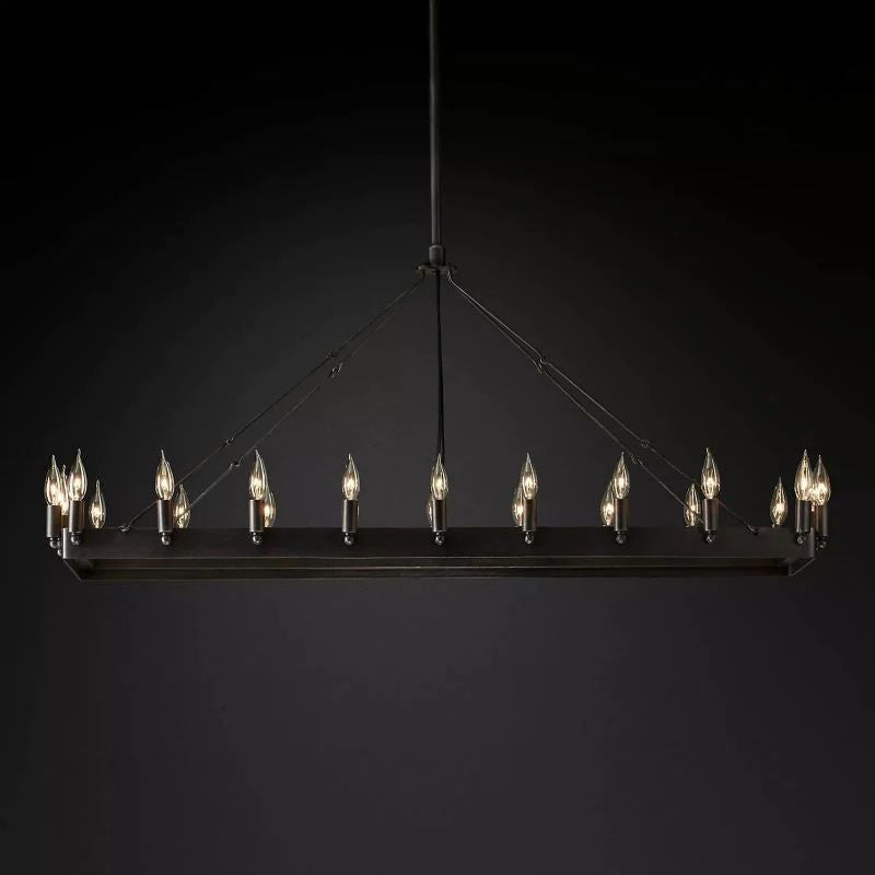 Camina Vintage Candelabra Rectangular Chandelier