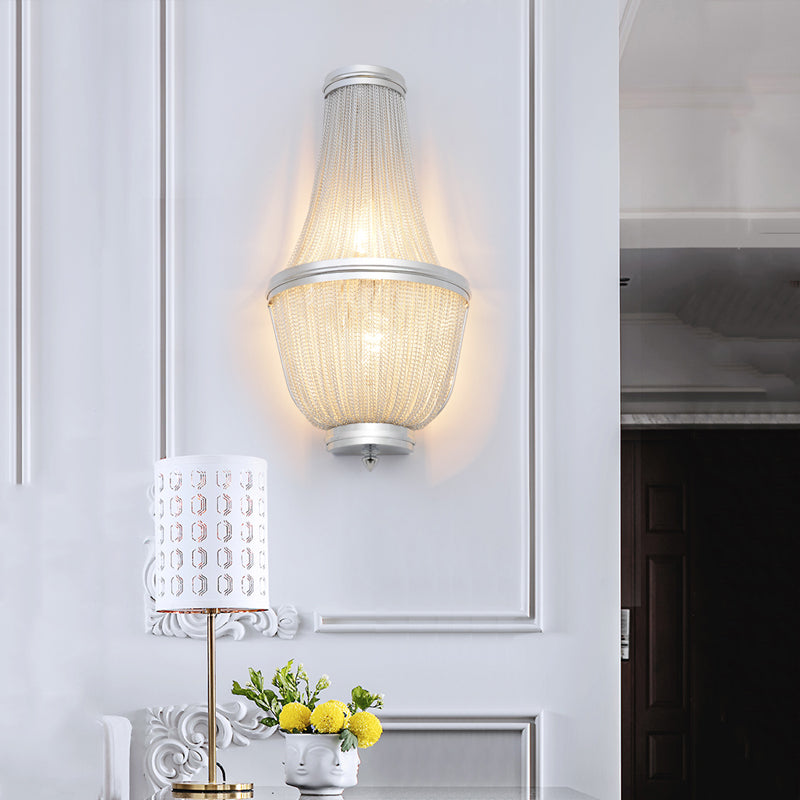 Aluminum Chain Wall Sconce for Living Room