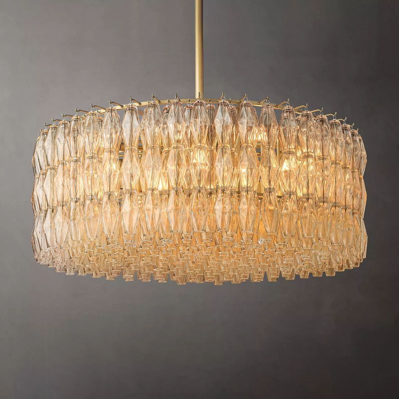 Chara Clear Glass Round Chandelier 47"