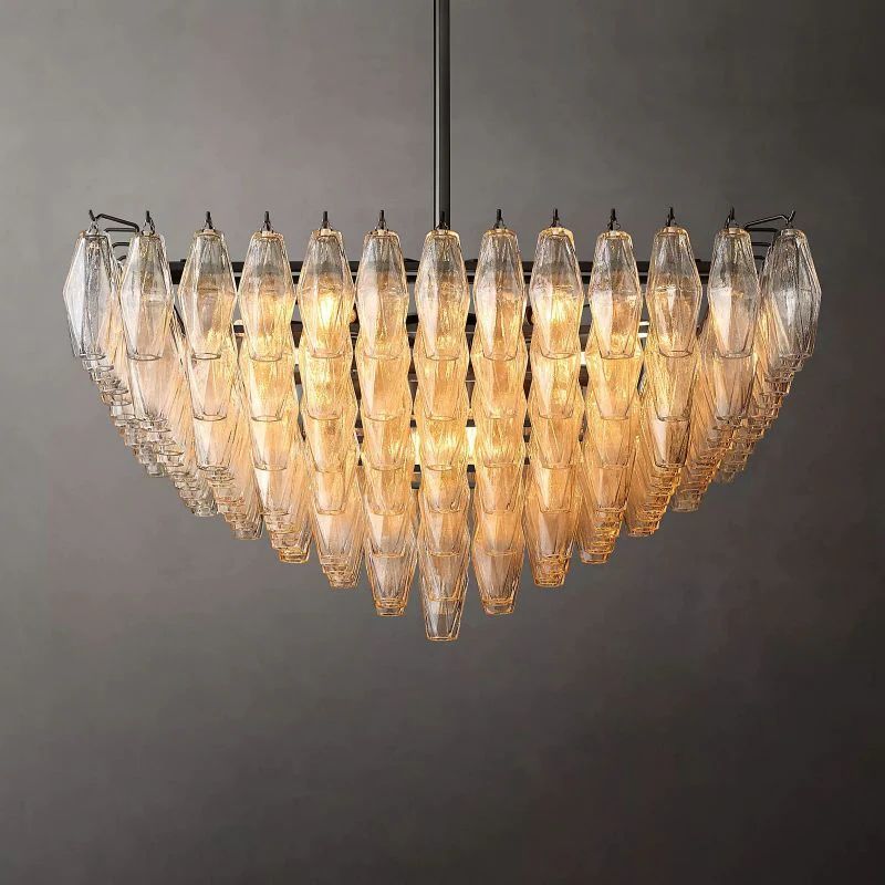 Chara Clear Glass Square Chandelier 32"