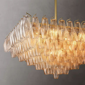 Chara Clear Glass Square Chandelier 32"