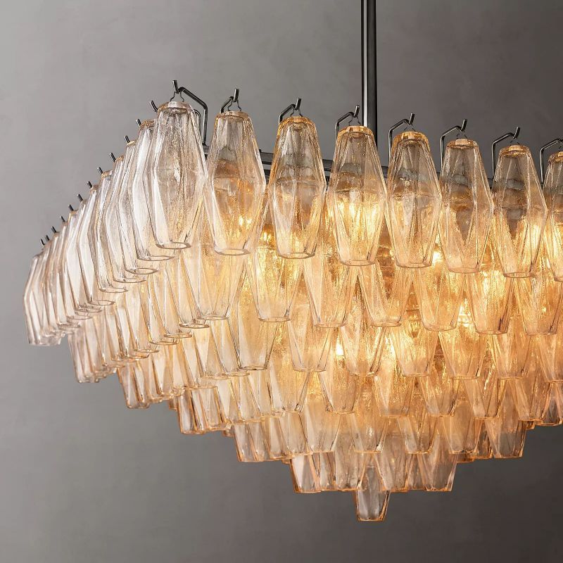 Chara Clear Glass Square Chandelier 32"