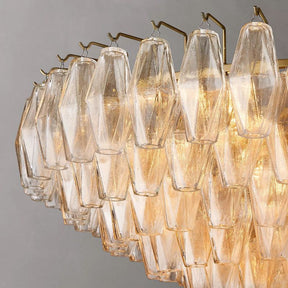 Chara Clear Glass Tiered Round Chandelier 37"