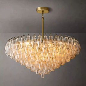 Chara Clear Glass Tiered Round Chandelier 37"